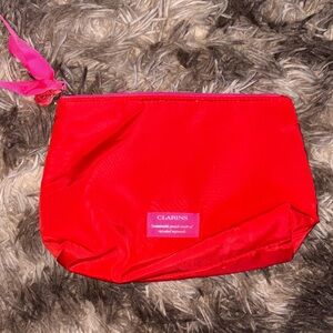 Clarins Vibrant Red Cosmetic Pouch